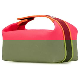 Hermès-Hermès Pink Small Canvas Bride A Brac-Pink,Other,Dark red
