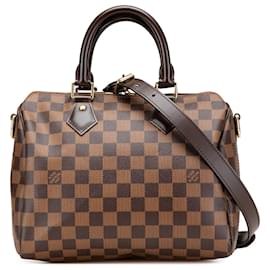 Louis Vuitton-Louis Vuitton Sac Bandoulière Speedy 25 Damier Ébène Marron-Marron
