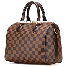 Louis Vuitton-Louis Vuitton Sac Bandoulière Speedy 25 Damier Ébène Marron-Marron