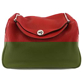 Hermès-Hermès Rouge Clemence Lindy 34-Rouge,Bordeaux