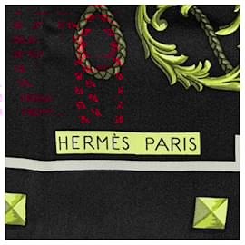 Hermès-Hermès Black Keys Les Cles Silk Scarf-Other