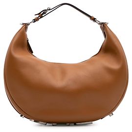 Fendi Brown Medium Leather Fendigraphy Hobo Brown Light brown