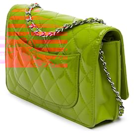 Chanel-Chanel Orange Classic Patent Wallet On Chain-Orange