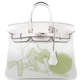 Hermès-Hermès Birkin Retourne 25 en Swift Blanc In And Out-Blanc