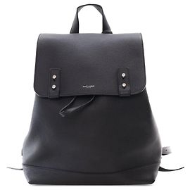 Saint Laurent Black Grained Calfskin Sac De Jour Backpack Black