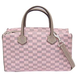 Moreau POLOCHON Small Size Leather Handbag Brown Pink