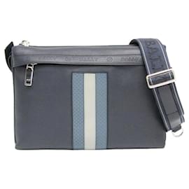 Bally-Bally HARVEY.IDR Men's Leather Handbag-Navy blue