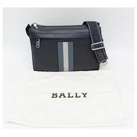 Bally-Bally HARVEY.IDR Men's Leather Handbag-Navy blue