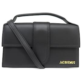 Jacquemus-NEW JACQUEMUS LE GRAND BAMBINO 213BA007 BLACK LEATHER HANDBAG PURSE-Black