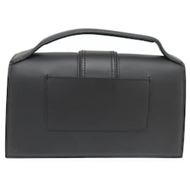 Jacquemus-NEW JACQUEMUS LE GRAND BAMBINO 213BA007 BLACK LEATHER HANDBAG PURSE-Black