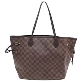 Louis Vuitton-LOUIS VUITTON NEVERFULL MM N41358 DAMIER EBENE TOTE BAG-Brown