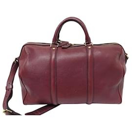 Louis Vuitton-SAC A MAIN LOUIS VUITTON SPEEDY 35 SOFIA COPPOLA CUIR BANDOULIERE HAND BAG-Bordeaux