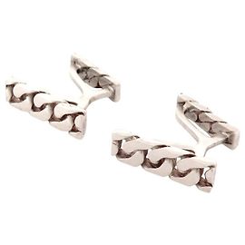Hermès VINTAGE HERMES SILVER 925 GOURMETTE CUFFLINKS BOX Silvery