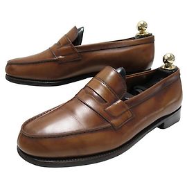 SAPATOS JM WESTON MOCASSINS 180 7.5E 41.5 L 42 EM COURO MARROM Marrom