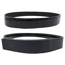 Autre Marque LINK DE CINTURÃO T95 COMPATÍVEL COM FIVELA HERMES 32MM EM COURO DE CROCODILO PRETO Preto