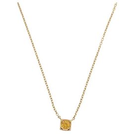 NEUF COLLIER DINH VAN 608113 LE CUBE OR JAUNE 18K & SAPHIR JAUNE NECKLACE Doré