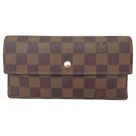 Louis Vuitton-LOUIS VUITTON SARAH DAMIER EBENE WALLET-Brown