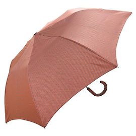 Hermès VINTAGE HERMES MONOGRAMMED H ORANGE UMBRELLA WOOD HANDLE CANVAS UMBRELLA Orange