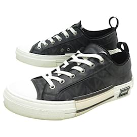 Dior-DIOR B23 LOW TOP DIAMOND CANVAS SNEAKERS 3SN249ZPP 42 SHOES-Black