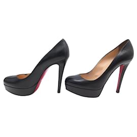 Christian Louboutin-CHRISTIAN LOUBOUTIN BIANCA 40 BLACK LEATHER PUMP SHOES-Black