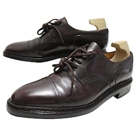 John Lobb-JOHN LOBB KILMORY DERBY BROWN LEATHER SHOES 7.5E 41.5 SHOE TREES-Brown