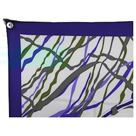 Hermès-NINE HERMES SCARF IN FRONT OF EVERYTHING DIMITRI RYBATCHENKO SQUARE 90 SILK SCARF-Blue