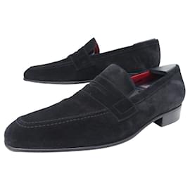 JM Weston-JM WESTON WOOLTON 474 9.5D 43.5 SUEDE LOAFERS SHOE TREES-Brown