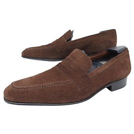 JM WESTON WOOLTON 474 MOCASSINI IN CAMOSCIO 9.5D 43.5 ALBERI Marrone