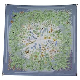 Hermès-HERMES LA PRAIRIE ANTOINE DE JACQUELOT 90 SILK SCARF-Blue