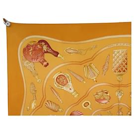 Hermès-HERMES SCARF NO MATTER THE BOTTLE AS LONG AS WE HAVE THE INTOXICATION SQUARE SCARF-Yellow