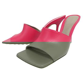 Bottega Veneta-NEW BOTTEGA VENETA KID LIPSTICK MULES 610538 39 PINK LEATHER SHOES-Pink
