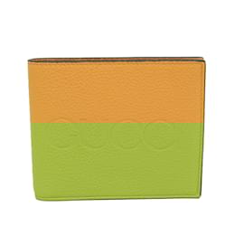 Gucci-Gucci Logo 658681 Men's Leather Middle Wallet-Yellow