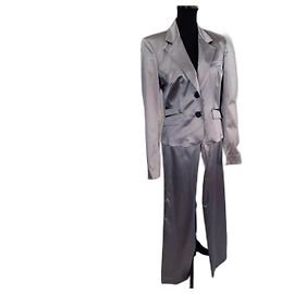 Galliano tailleur pantalone grigio y2k Argento Grigio