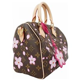 Louis Vuitton-Louis Vuitton Monogram Cerisier Speedy Bandoulière 25-Marron,Rose