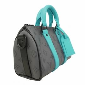 Louis Vuitton-Louis Vuitton Monogram Eclipse Reverse Keepall Bandouliere 25-Turquoise