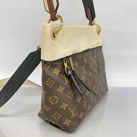 Louis Vuitton-Sac à main Louis Vuitton Monogram Tuileries Besace-Marron,Écru