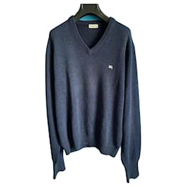 Burberry-Navy blue cotton V-neck pull from Burberrys of London, size 50.-Navy blue