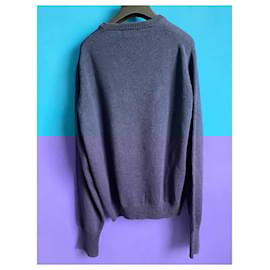 Burberry-Navy blue cotton V-neck pull from Burberrys of London, size 50.-Navy blue