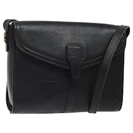 Autre Marque-Burberrys Shoulder Bag Leather Black Gold Auth BA1745-Black,Golden