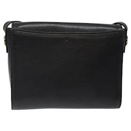 Autre Marque-Burberrys Shoulder Bag Leather Black Gold Auth BA1745-Black,Golden