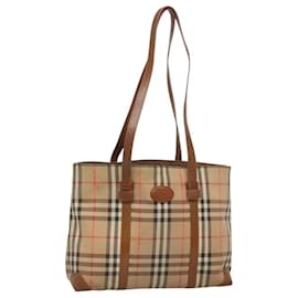 Autre Marque-Burberrys Nova Check Shoulder Bag Canvas Beige Auth bs25867-Beige