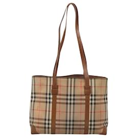 Autre Marque-Burberrys Nova Check Shoulder Bag Canvas Beige Auth bs25867-Beige