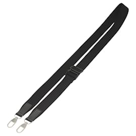 Louis Vuitton-LOUIS VUITTON Adjustable Shoulder Strap Canvas 40.9""-62.2"" Black Auth 122417-Black,Silvery