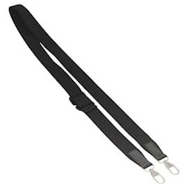 Louis Vuitton-LOUIS VUITTON Adjustable Shoulder Strap Canvas 40.9""-62.2"" Black Auth 122417-Black,Silvery