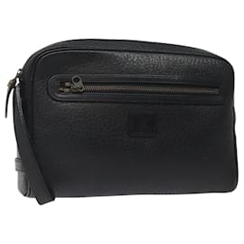 Autre Marque-Burberrys Clutch Bag Leather Black Auth bs25815-Black