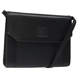 Autre Marque-Burberrys Shoulder Bag Leather Black Gold Auth BA1863-Black,Golden