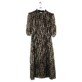 Bash Khakifarbene Seidenkleid Khaki