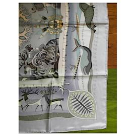 Hermès-Hermès 90 Scarf The Life of the Great North-Light blue