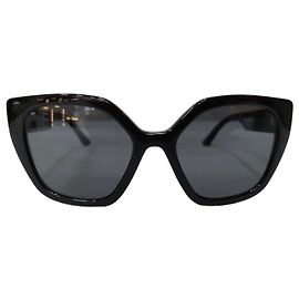 Prada SPR 24X Cat Eye Sunglasses Black Black