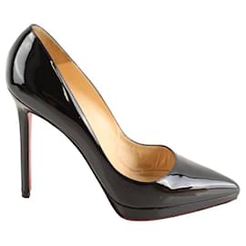 Christian Louboutin-Patented leather heels-Black